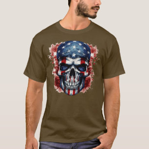 Patriotic Skull USA Skeleton 4th Of July US Americ T-Shirt