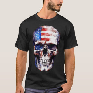 Patriotic Skull USA Skeleton 4th Of July US Americ T-Shirt