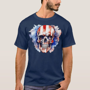 Patriotic Skull USA Skeleton 4th Of July US Americ T-Shirt