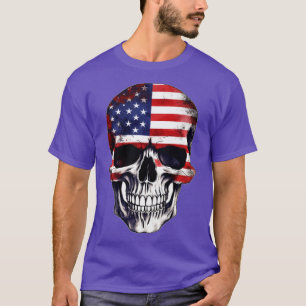 Patriotic Skull USA Skeleton 4th Of July US Americ T-Shirt