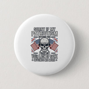 Patriotic Skull Vintage Engraving Quote Vector Des 6 Cm Round Badge