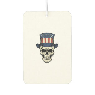 Patriotic Skull Vintage Engraving Shirt Design_1 Car Air Freshener
