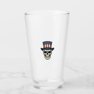 Patriotic Skull Vintage Engraving Shirt Design_1 Glass