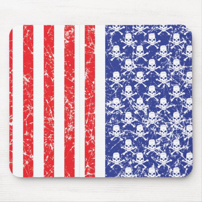 Patriotic Skulls Mouse Mat (Front)