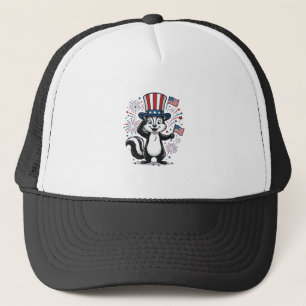 Patriotic Skunk Vintage Fireworks Graphic Shirt_1 Trucker Hat