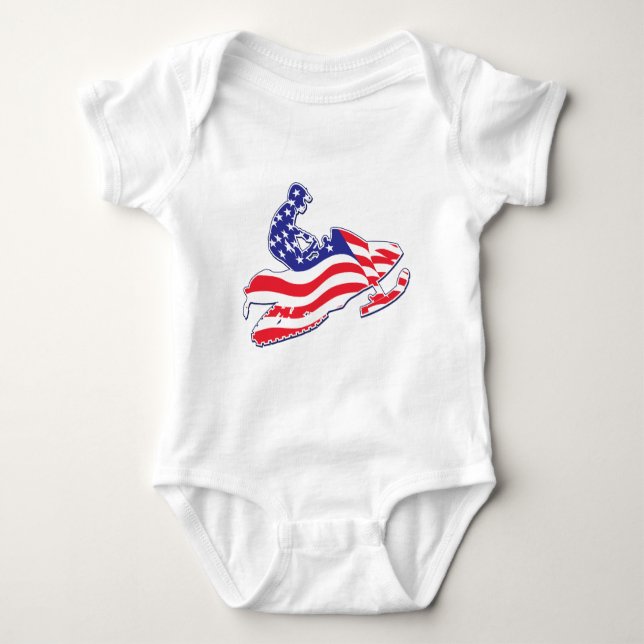 Patriotic-Sledder Baby Bodysuit (Front)