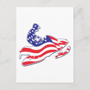 Patriotic-Sledder Postcard
