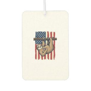 Patriotic Sloth Vintage Engraving Shirt Design_1 Car Air Freshener