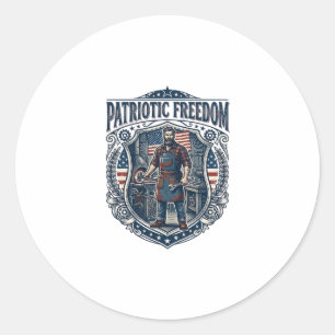 Patriotic Small Business Owner Classic Round Sticker