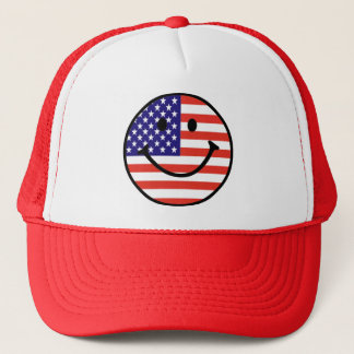 Patriotic Smile Face Trucker Hat