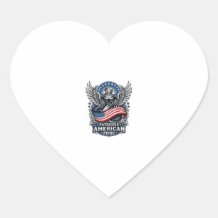 Patriotic Snake Skull Liberty Beast Animal Hybrid  Heart Sticker