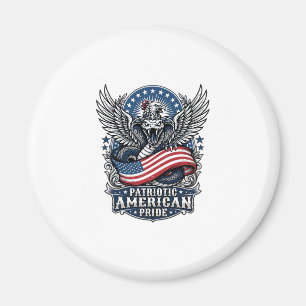 Patriotic Snake Skull Liberty Beast Animal Hybrid Magnet