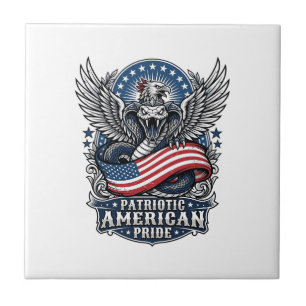 Patriotic Snake Skull Liberty Beast Animal Hybrid Tile