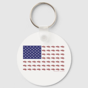Patriotic Snowmobiling Key Ring