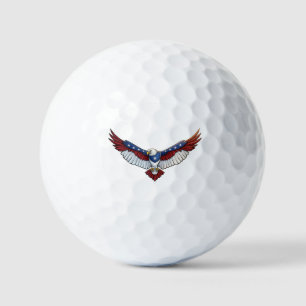 Patriotic Soaring Eagle Graphic – Red White Golf Balls