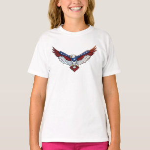 Patriotic Soaring Eagle Graphic – Red White T-Shirt
