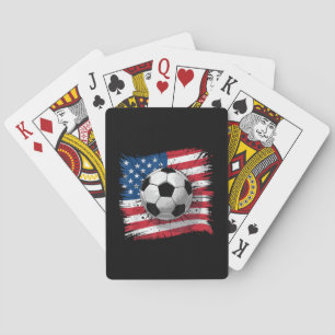 Patriotic soccer 4th of july men usa american flag playing cards