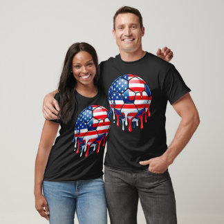 Patriotic Soccer Ball July Fourth Drip T-Shirt
