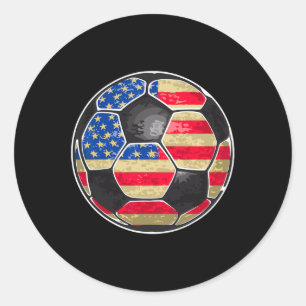 Patriotic Soccer Ball Usa Flag Classic Round Sticker