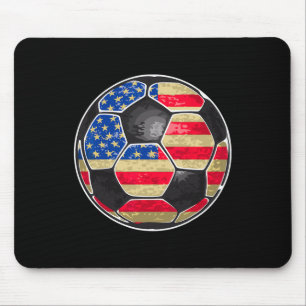 Patriotic Soccer Ball Usa Flag Mouse Mat