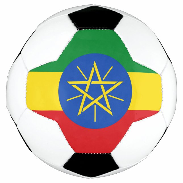 Patriotic Soccer Ball with Ethiopia Flag (Front)
