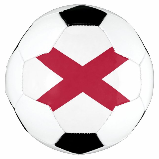 Patriotic Soccer Ball with Flag of Alabama, USA (Front)