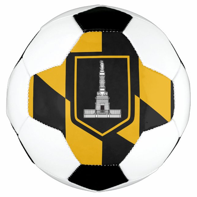 Patriotic Soccer Ball with Flag of Baltimore (Front)