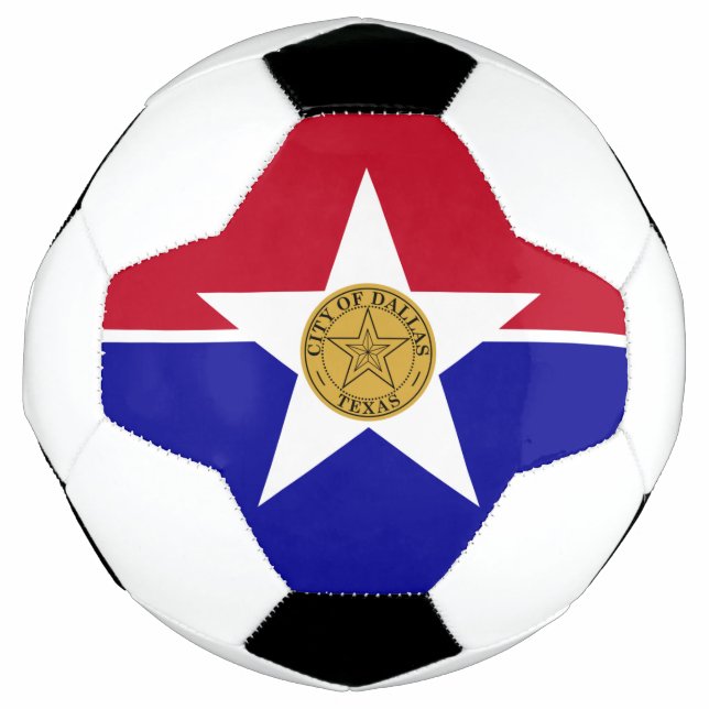 Patriotic Soccer Ball with Flag of Dallas (Front)