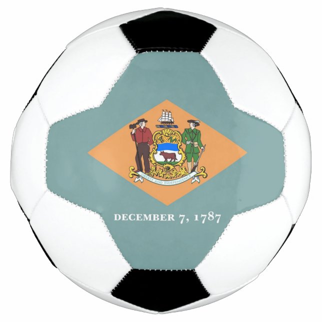 Patriotic Soccer Ball with Flag of Delaware USA (Front)