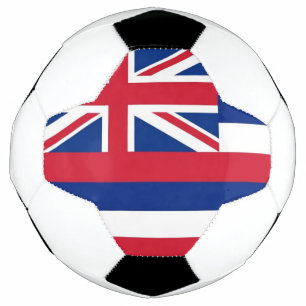 Patriotic Soccer Ball with Flag of Hawaii, USA