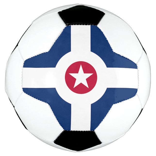 Patriotic Soccer Ball with Flag of Indianapolis (Front)