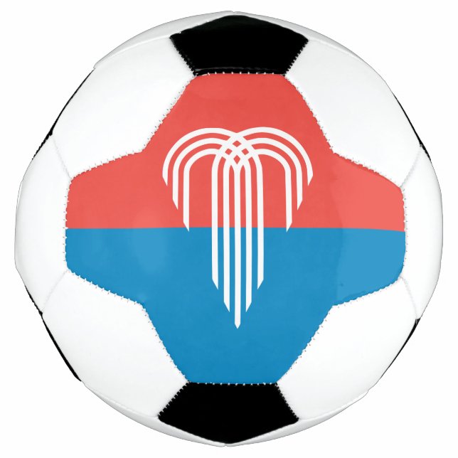 Patriotic Soccer Ball with Flag of Kansas City (Front)