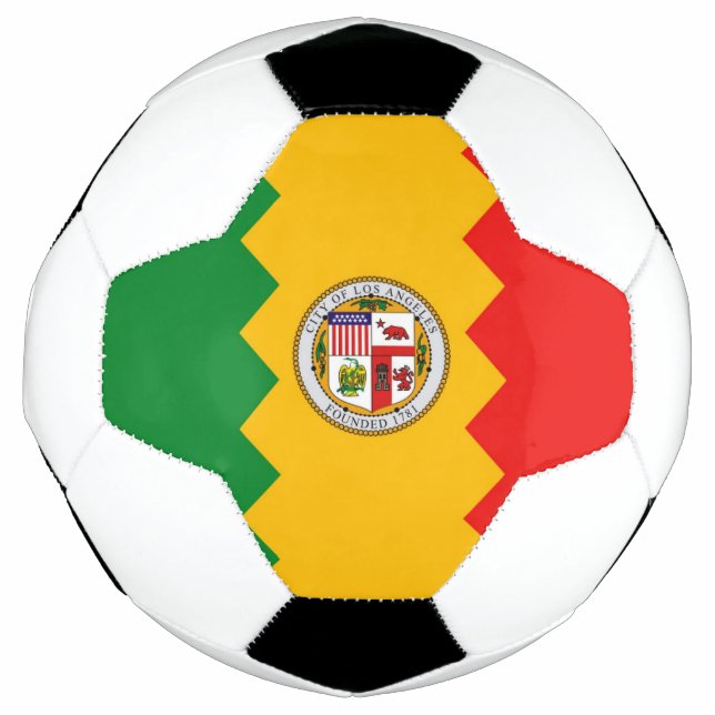 Patriotic Soccer Ball with Flag of Los Angeles USA (Front)