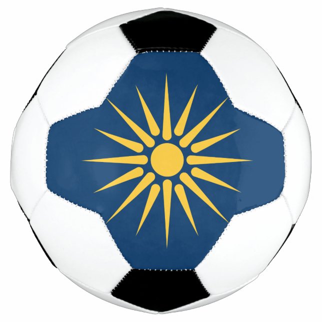 Patriotic Soccer Ball with Flag of Macedonia (Front)