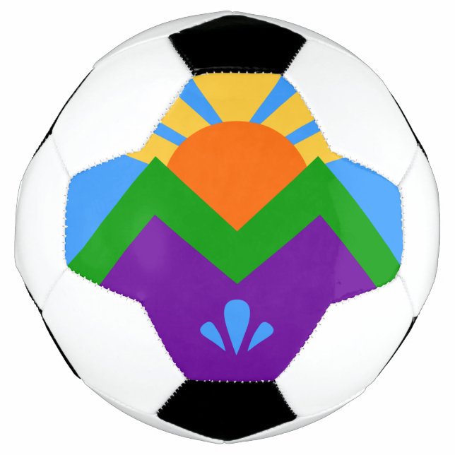 Patriotic Soccer Ball with Flag of Manitou Springs (Front)