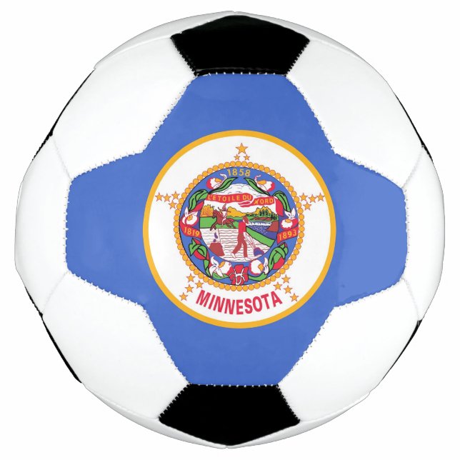 Patriotic Soccer Ball with Flag of Minnesota (Front)