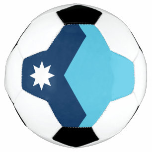 Patriotic Soccer Ball with Flag of Minnesota, USA