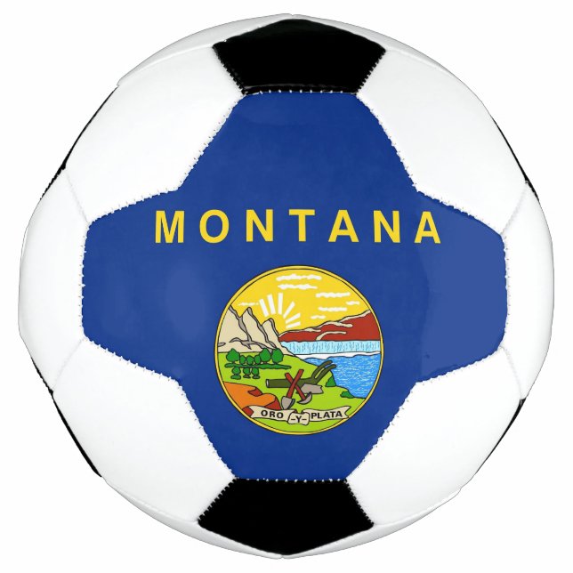 Patriotic Soccer Ball with Flag of Montana (Front)