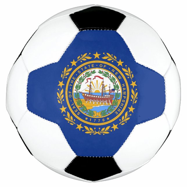 Patriotic Soccer Ball with Flag of New Hampshire (Front)