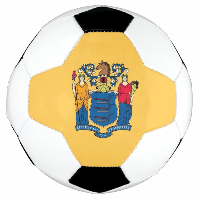 Patriotic Soccer Ball with Flag of New Jersey (Front)