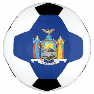 Patriotic Soccer Ball with Flag of New York