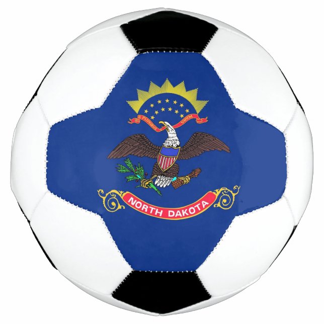 Patriotic Soccer Ball with Flag of North Dakota (Front)
