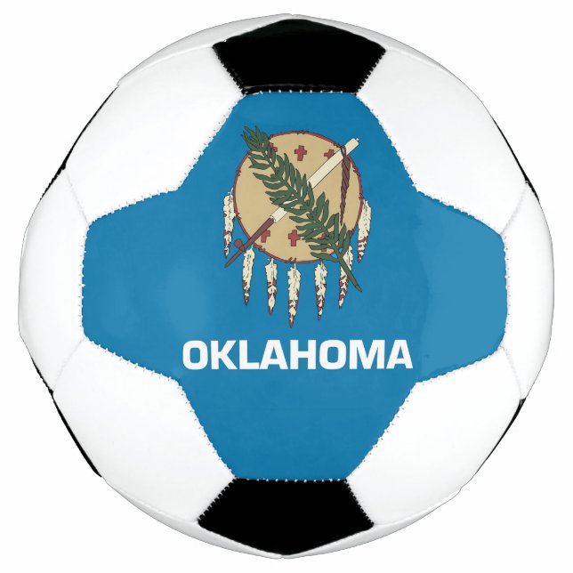 Patriotic Soccer Ball with Flag of Oklahoma, USA (Front)