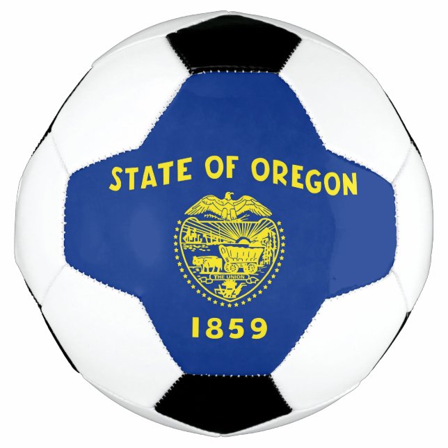 Patriotic Soccer Ball with Flag of Oregon, USA (Front)