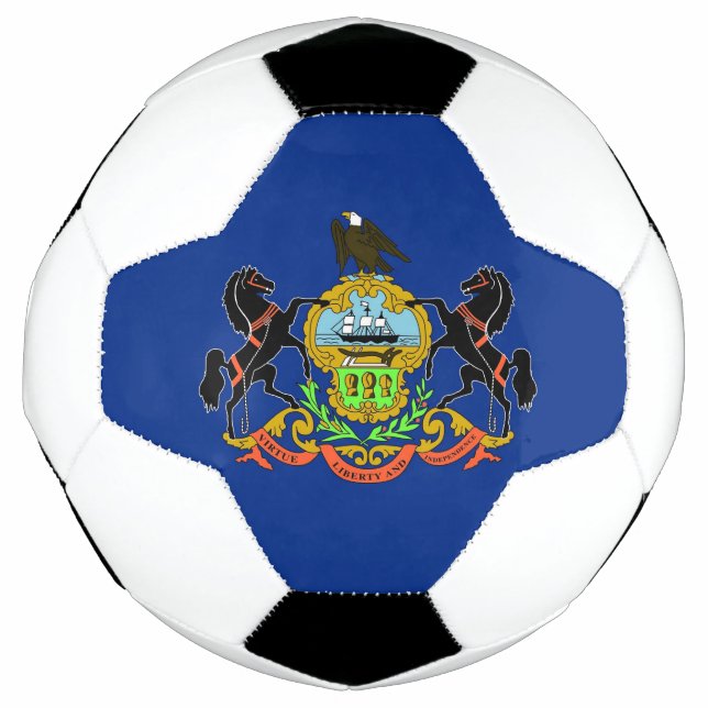 Patriotic Soccer Ball with Flag of Pennsylvania (Front)