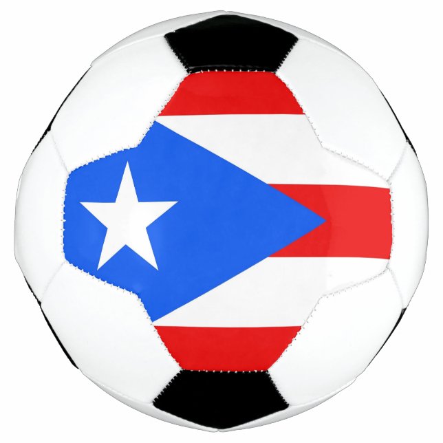 Patriotic Soccer Ball with Flag of Puerto Rico (Front)