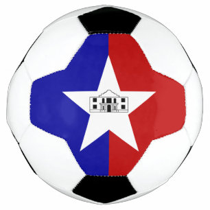 Patriotic Soccer Ball with Flag of San Antonio
