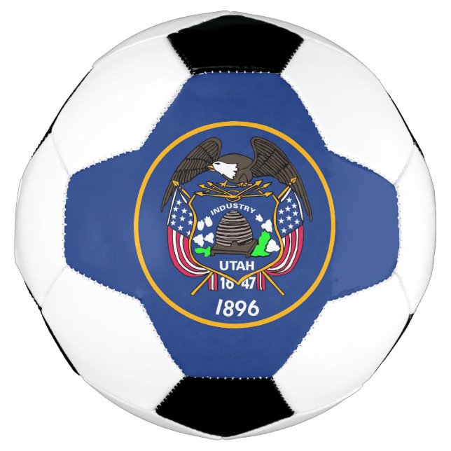 Patriotic Soccer Ball with Flag of Utah (Front)