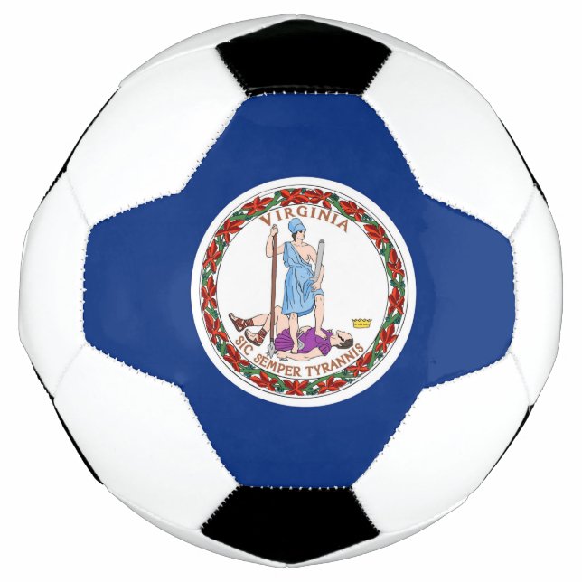 Patriotic Soccer Ball with Flag of Virginia (Front)