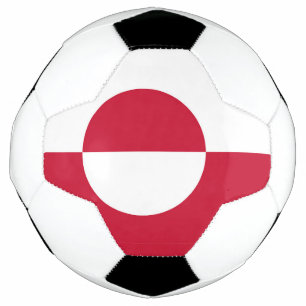 Patriotic Soccer Ball with Greenland Flag